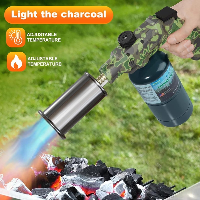 TAUSOM Propane Torch Gun with Adjustable Knob - Kitchen Blow Torch for Cooking, Welding, Steak Searing & Charcoal Starter, Propane Torch Gun for Christmas & Birthday Gift - Image 2